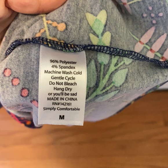 LuLaRoe Julia Navy Bright Floral Slim Dress M EUC - Picture 4 of 5